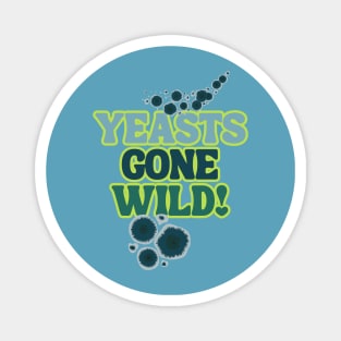 Yeasts Gone Wild! Groovy Blue Green Style Magnet